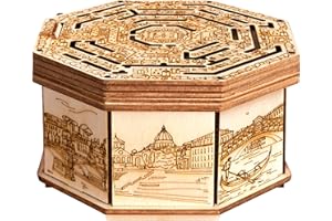 ESC WELT Wooden Secret Maze Box - Kreative Geschenkbox für Geld, Gutscheine, Geschenkkarten - 3D-Holzkastenspiel - Geschenkrätselspiel - Geschenkbox für Jugendliche und Erwachsene - 3D-Holzpuzzle