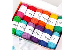 HELLO YARN Hello 100% Cotton 12 Ball Yarn Pack - Vibrant