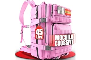 SPARTANFY | Mochila Crossfit Hombre 45L | Mochila Táctica Militar Impermeable para Gimnasio, Senderismo, Viaje, Montañismo | Mochila Grande Resistente con Sistema MOLLE