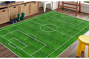 VHCLYBJU Tappetino per campo da calcio Tappeto per campo da calcio Tappeto per camera da letto per bambini Campo da calcio Tappeto per area giochi per bambini Tappetino a tema sportivo Ta