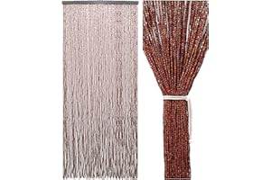 Ezcasch 90x200cm Holz Perlenvorhang - 90 Stränge Braun Retro Holzperlenvorhang - Handarbeit Natur Türvorhang Fadenvorhang als Insektenschutz Fliegenschutz für Schlafzimmer Wohnwagen Camping