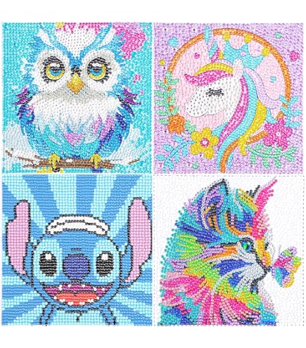 8 Kit Diamond Painting Per Bambini - Con Brillantini 5D | Attività Creativa Per Casa E Regalo - Foto 7