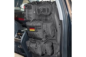 rigpati Sitz Molle Tasche Auto Organizer - Tactical Car Seat Organiser Backseat, Molle Panel Tactical Seat Back Organizer (Schwarz)