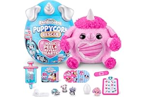 Rainbocorns Puppycorn Rescue Surprise, Posh the Pudel - pluszowy kolekcjonerski - ponad 12 niespodzianek, odklej i ujawnij serce, naklejki, strzykawka slime, wiek 3+ (pudel)