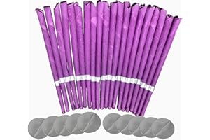 LEIKAIHUA 20pcs Ear Candles, Ear Candle Set with Natural Organic Beeswax (drip Protection Tray 10pcs), Ear Candle kit, for Health Care of Blocked Ears (Purple)