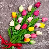 Whaline 20 Pcs Artificial Tulip Flower Tulips Multicolored Real Touch Artificial Tulips for Home Garden Wedding Party Flower