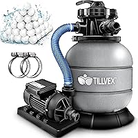 Tillvex Zandfiltersysteem 7.900L/h 400g Filterkogels Zandfilterinstallatie filterinstallatie 7 weg ventiel & Adapter 32 38mm Zwembadfilter met drukweergave Zandfilter zwembad (Wit/Oranje) kopen? Vergelijk bij