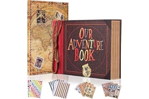 FEIYU BUY Abenteuerbuch, Tagebuch, Fotoalbum, Sammelalbum mit festem Einband, Reise-Scrapbook für Jahrestag, Scrapbooking, Geschenk für Paare, Jahrestag, Hochzeit, Reisen, Geburtstag, Weihnachten