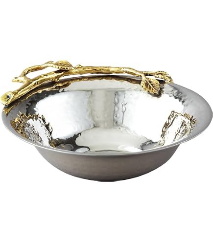 Elegance Butterfly Oval Serving Tray, 15"x6", Silver/Gold