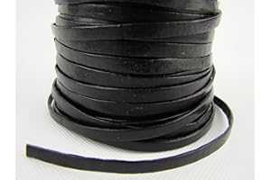 Esnado Cordon en cuir plat 5 x 1,5 mm Couleur/longueur : au choix.