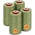 New brothread - 28 Options - 4 Large Cones of 5000M Each All Purpose Polyester Sewing Thread 40S/2 (Tex27) for Sewing, Quilting, Piecing, Serger and Overlock - Kiwi
