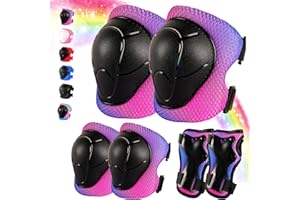 JIFAR Knieschoner Kinder 3-14 Jahre,6-TLG.mit Ellbogen- und Handgelenkschutz passend für Jungen und Mädchen,Kinder Knieschoner Set für Inliner Skates Scooter Fahrrad Rollschuhe