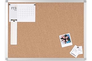 BoardsPlus - Tableau d'Affichage en Liège, 60 x 45 cm, Cadre en Aluminium