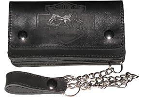 Selle del Salento Portafoglio motociclista x biker con incisione logo compatibile con harley devindson moto guzzi triumph