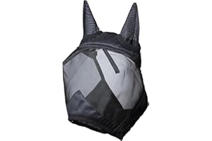 ‎HARRISON HOWARD Harrison Howard CareMaster Fliegenmaske UV-Schutz mit Ohrenschutz Schwarz