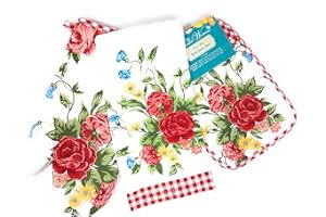 The Pioneer Woman Sweet Rose Kitchen Towel, Oven Mitt, and Pot Holder Set
