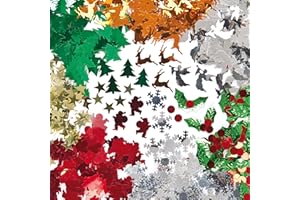 Baker Ross EX5492 Lot de paillettes de Noël – Travaux manuels et projets artistiques pour enfants, cartes, sacs de fête et décorations (56 g)