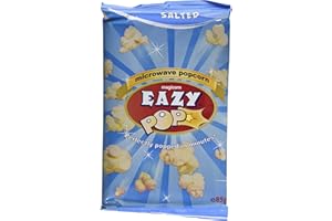 THE GREAT BRITISH CONFECTIONERY COMPANY EAZY POP MICROWAVE POPCORN - SALTED FLAVOUR 85G - 16 PACK - FULL CASE - VEGETARIAN
