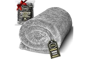 CARMAX PREMIUM CAR CARE CarMax – Asciugamano deluxe per asciugatura auto – Asciugamano in microfibra double-face da 1400 g/m² per un'asciugatura rapida senza striature e dettagli - XL (60cm x 40cm)