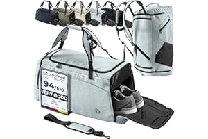 BEMAXX Bolsa Deporte Fitness + Mochila Función y Compartimento para Zapatos: Separada Seco y Humedo | 40/60L Deportivo Viaje Gimnasio Natacion Fin de Semana Travel Duffle Bag Equipaje Mano| Hombre Mujer