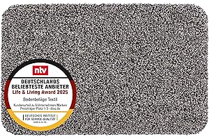 Astra Schmutzfangmatte innen waschbar 40x60 cm – Sauberlaufmatte anthrazit 100% Baumwolle Türmatte - Entra SAUGSTARK - rutschfeste Fußmatte pflegeleicht