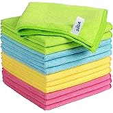 MR.SIGA Microfiber Cleaning Cloths, Streak Free Towels, Pack of 12 | Ultra Absorbent High Density Reusable Cleaning Cloths fo