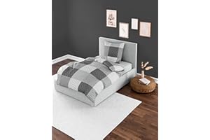 Bierbaum Bettwäsche 6277, Fein-Biber, Designed in Germany, Silber 15, 135 x 200 + 80 x 80 cm