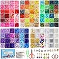 Dazhqp 20000 Clay Beads Bracelet Making Kit, 96 Colours 5 Boxes Flat Polymer Heishi Beads Set for Friendship Jewellery Necklace Earring Making Kit, with Charm Crafts Gifts for Teen Girls Kids Adults