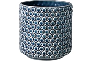 Bloomingville Ceramic Flower Pot Dot - colorful Planter, Pot for plants, sukkulents Size M (15,5 cm ø) Dia 6'' H 6'', Stoneware, petrol