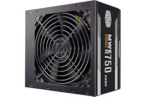 Cooler Master MWE 750 Bronze 230V V2, Bloc Alimentation PC 80 PLUS Bronze, Ventilateur HDB Sensible à la Température, Circuit DC-DC + LLC avec Rail Simple +12V, Non Modulaire, Prise EU, Garantie 5 ans