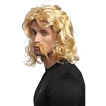 Set Parrucca E Barba Biondo Mogano Con Trecce – Costume Vichingo E Gallo Per Carnevale E Halloween, Stile Celta E Normanno - 3