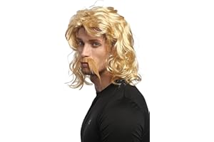 WIG ME UP - 91098-ZA06 Perruque et Barbe Hommes Carnaval Halloween blonds ondulés Gaulois Germains Barbare Celt Viking Norman