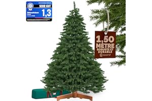 CASARIA® Sapin de Noël Artificiel Premium L 150x90cm Support Arbre de Noël Imitation Parfaite densité Branches PE PVC Mix décoration de Noël fête