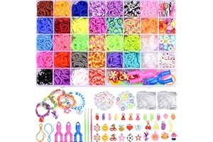 BIZEE 2700+ Loom Bands, for Boys and Girls 32 Dazzling Colors, Loom Bands Starter Kit for Refill Making Craft Kits, DIY Bracelet Making Kit with Accessories and Storage Box
