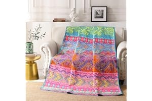 ‎QUCOVER Qucover Tagesdecke 150 x 200 cm Bunte Gesteppte Decke aus Mikrofaser Bettüberwurf für Einzelbett Sofaüberwurf Boho Indische Exotik