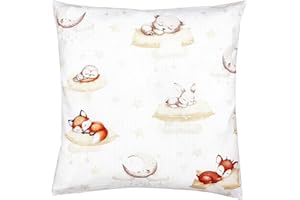 TupTam Taies d'oreillers Décoratives pour Enfant, Bébés Animaux endormis/Beige, 40 x 60 cm