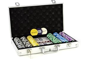 NEXOS TRADING Nexos Pokerkoffer Pokerset 500 300 Laser Pokerchips Poker Komplett Set 12 g Chips Deluxe Größe wählbar (300 Chips)