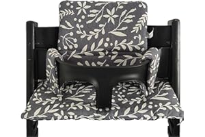 Shabany® Hochstuhl Sitzkissen 100% Bio Baumwolle | Classic Kissen Sitzbezug | Hochstuhlauflage | 2-teilig passend für Stokke Tripp Trapp Kinderhochstuhl |maschinenwaschbar | einfache Befestigung