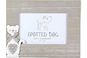 SPOTTED DOG GIFT COMPANY Cadre Photo 10x15 cm en Bois avec Motif Chat, Accessoires de Décoration Intérieure et Cadeau pour les Amoureux des Chats Femme Homme Enfant (Paysage Gris)