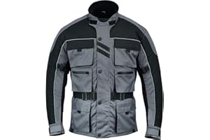 Warrior Gears® Veste de moto imperméable 6 poches pour homme en textile haute visibilité avec protection CE