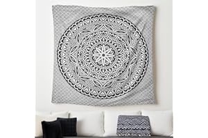 DH DREAMER HOME – Tapiz Estilo Mandala 220x240 cm – Pareo Decorativo de Algodón y Poliéster - Ideal para Picnic o Uso Multiusos