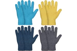 PATELAI 4 Paires de Gants de Nettoyage de Poussière Automatiques en Microfibre Gants à Poussière Réutilisables pour Nettoyage de Maison, Camion et Voiture Idéal pour Nettoyage de Miroir Lampe Fenêtre