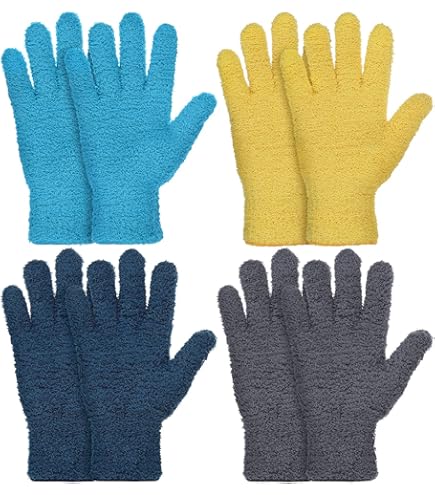 Sibba Lot De 2 Gants Anti-poussière En Microfibre - Pour Le Nettoyage De La Poussière De Voiture - Réutilisables - En Polaire Corail - Lavables - Pour La Cuisine, La Maison, Les