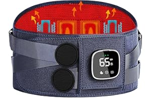 BURRKI Wärmegürtel Rücken, 152 cm Kabellos Heizgürtel Massagegerät mit 5 Massagemoden & 3 Wärmestufen, Tragbare Rückenbandage Heizkissen für Rücken Lenden mit Abschaltautomatik, Geschenke für Frauen Männer