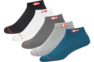 KOPNHAGN Men's Premium Cotton Cushion Sports Ankle Socks, Pack of 5 Assorted Colours
