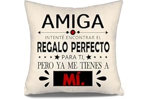 Aosumin Amiga intenté Encontrar Fundas de Cojín para Amigas Regalo Divertido Cumpleaños Graduación Amigas Mujeres Niñas (Amiga-a)