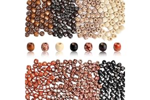 UMILKI Juego de 400 Cuentas de Madera, 8 Tipos Diferentes de Cuentas (50 de cada modelo), Cuentas de Artesanía Lisas y Sin Rebabas, se Pueden Utilizar para Decorar Ppendientes, Pulseras