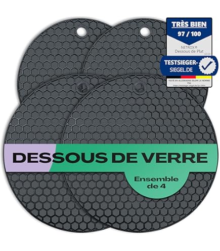 Sourcing Map Lot De 2 Dessous De Plat Ronds En Silicone Résistant à La Chaleur Pour