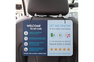NIVRANA Rideshare Car Sign 2-Pack — Better Customer Relations, Higher Ratings and More Tips with a Large Universal Sign, Accessory for Uber Drivers, for Lyft Drivers, Rideshare Drivers