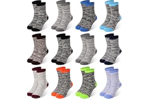 ZERULETS Kids Boys Girls Socks Boy Striped Cotton 12 Pairs Toddler Girls School Sports Crew Sock for 1-14 Years